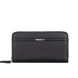 Schwarze Herren lange Geldbörse mit Reißverschluss große Kapazität Business Handtasche.