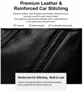 Detail view of soft leather handbag showing exquisite stitching and durable quality.