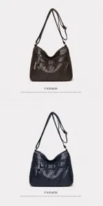 Washed soft leather multi-pocket detail, adjustable strap design for daily casual wear.