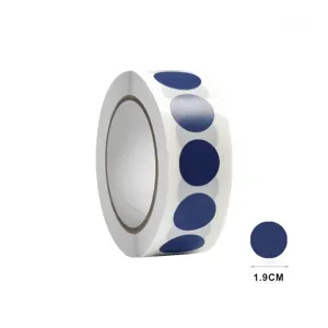 Rouleau d'etiquettes rondes bleues 19mm diametre autocollants en papier pour marquage tri
