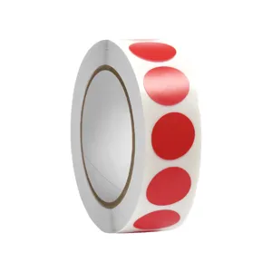 Rouleau d'autocollants ronds rouges étiquette adhésive ronde 19mm papier couché marquage