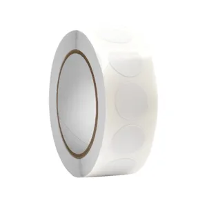 Rouleau autocollant rond blanc etiquettes vierges en papier pour classement de bureau