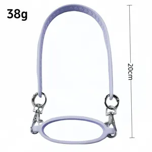 Portable silicone water bottle strap with woven pattern, 20cm length, lightweight 38g, purple.