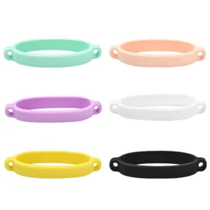Silicone water bottle strap rings portable handle bands for tumbler cup accessories 6 pcs