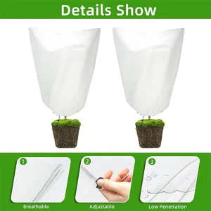 Plant frost protection cover non-woven winter freeze protection tree jacket white