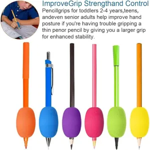 Details des grips en mousse EVA stylos colores pour corriger la posture d'ecriture.