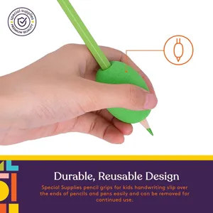 Grip crayon EVA pour correction écriture enfants, support mousse souple durable et réutilisable.