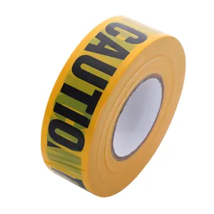 Yellow PE caution warning tape for safety isolation, barrier decoration and notices.