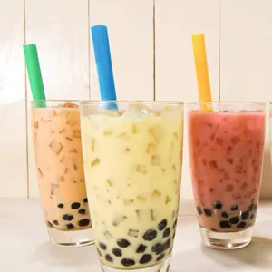 Cannucce di plastica colorate e spesse per bubble tea e bevande, 21cm dritte, feste.