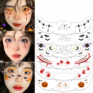 Halloween face temporary tattoo stickers waterproof festival party makeup face decorations