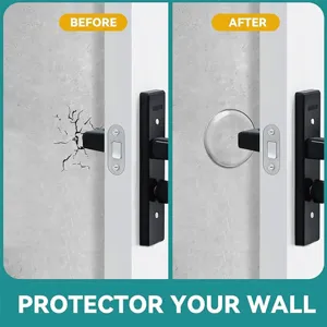 Topes de puerta de silicona transparente protector de pared amortiguador 4 piezas