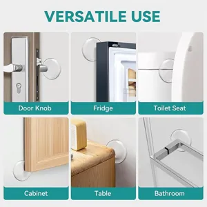 Tope de puerta de silueta de silicona transparente protector de pared para muebles del hogar uso diario.
