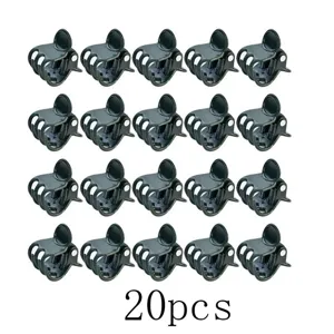 20pcs clips de plantas de jardín de plástico negro para apoyar enredaderas orquídeas.