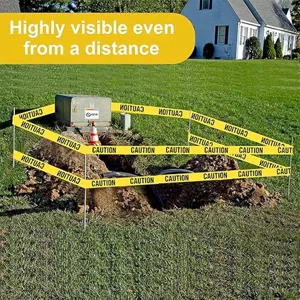 PE warning tape caution safety barrier yellow hazard tape for outdoor construction site