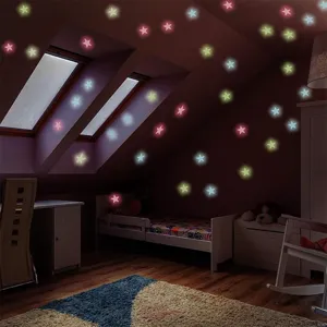 Autocollants étoiles phosphorescentes pour décoration murale chambre, détail 3D
