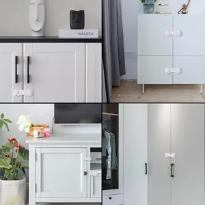 Serrure de sécurité pour enfants, verrou de porte blanc pour armoires et placards.