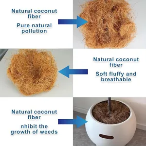 Natural coconut fiber for bird nests and pot covers, soft, breathable, weed control.
