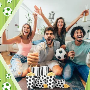 Boites a popcorn de football pour fete a theme, anniversaire et contenants de snacks.