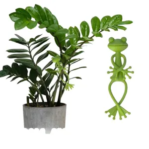 Support de plante grenouille verte pour plantes grimpantes, joli tuteur pour pot de fleur.