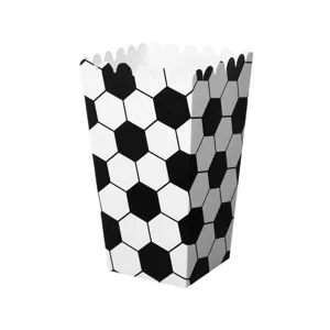 Boîte à pop-corn motif football conteneur à snacks papier support de dessert fêtes anniversaire