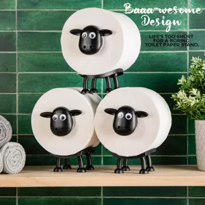 Porte papier toilette mouton drôle, support de mouchoir animal en métal pour salle de bain.