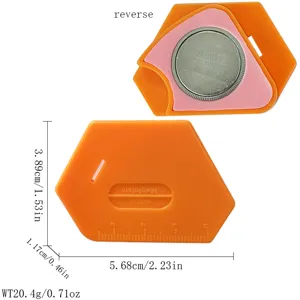 Detailed view of the multi-purpose magnetic sewing guide with clear scales and measurements.