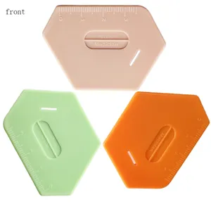 Magnetic sewing gauge set, multi-angle polygonal edge guide for sewing machine with clear scales.