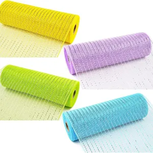 Bunte Deko Mesh Bänder für Kränze, Geschenkverpackung und DIY Party Dekorationen.