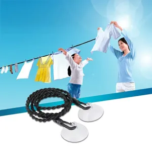 Portable Travel Elastic Clothesline Retractable Laundry Rope With Hooks And Suction Cups For Camping Outdoor Home