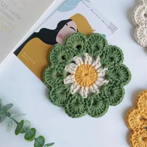 Handgemachte gehäkelte Blumen Untersetzer gestrickte Tischmatte Isolierung Baumwolle