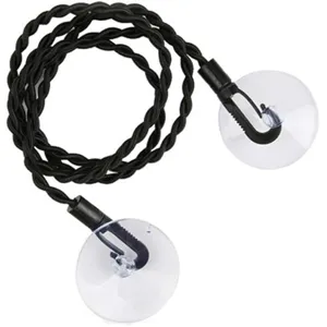 Portable elastic travel clothesline with suction cups and hooks for outdoor camping use