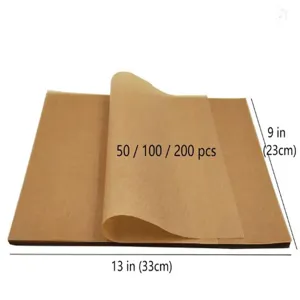 Rechteckiges Backpapier Silikonpapier, fettdichtes Pergamentpapier zum Kochen und Backen 23x33cm