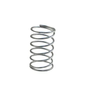 Resorte de compresion de metal duradero para uso industrial y mecanico, espiral plateado.