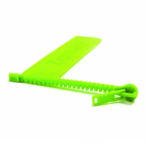 Creative neon green plastic zipper shape bookmark and book marker for student reading