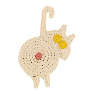 Sous-tasse chat tricoté mignon tapis de table rigolo en fil pour tasse de café
