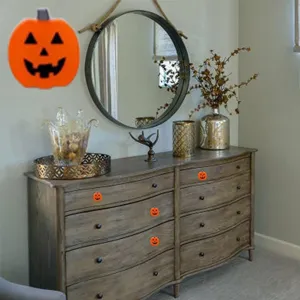 Halloween pumpkin drawer knobs decorative cabinet pulls dresser hardware cute orange handles
