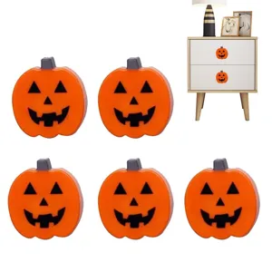 Halloween pumpkin door knobs drawer pulls cute cabinet decorative handles 5pcs orange set