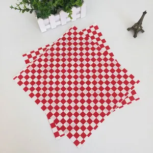 Red checkered greaseproof paper detail, ideal for food wrapping, burgers, and fries liners.