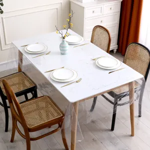 Nappe de table transparente en PVC impermeable anti-tache protecteur de table a manger