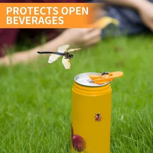 Vue détaillée d'ouvre-boîte portable montrant la protection des boissons et anti-poussière.