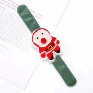 Bracelet slap de Noël pour enfants avec design mignon de Père Noël en peluche pour cadeaux.
