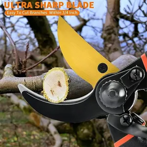 Heavy duty garden pruning shear with ultra sharp blade for fruit trees and branches.