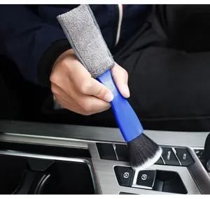 Spazzola per pulizia interni auto a doppia testa setole morbide strumento per cruscotto