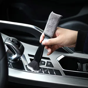 Spazzola pulizia interni auto doppia testa per cruscotto e bocchette di ventilazione