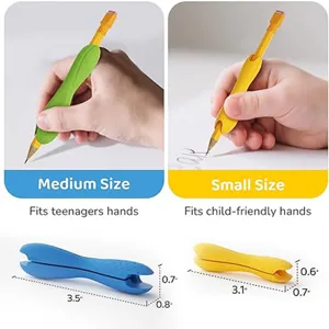 Ergonomic silicone pencil grip for kids and adults handwriting posture correction tool