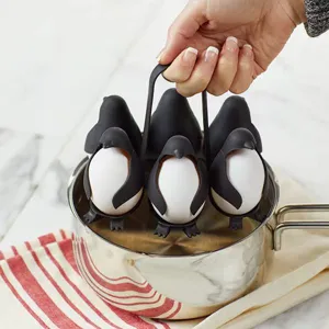 Cute penguin egg holder boiling rack kitchen egg stand egg storage tray tool 1pcs