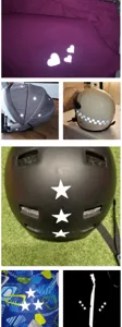 Adhesivos reflectantes de transferencia térmica bricolaje estrellas corazones parches