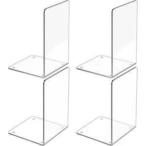 Fermalibri in Acrilico Trasparente Scaffale Trasparente a Forma di L Organizer per Documenti da Scrivania Forniture Scolastiche e per Ufficio