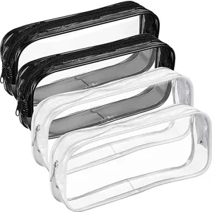 Large Capacity Transparent Makeup Bag Waterproof PVC Travel Cosmetic Pouch Clear Toiletry Bag With Zipper For Women Men