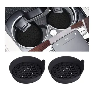 Silicone Car Coaster Anti Slip Heat Insulated Cup Holder Insert Mat Anti Spill Automotive Interior Accessories